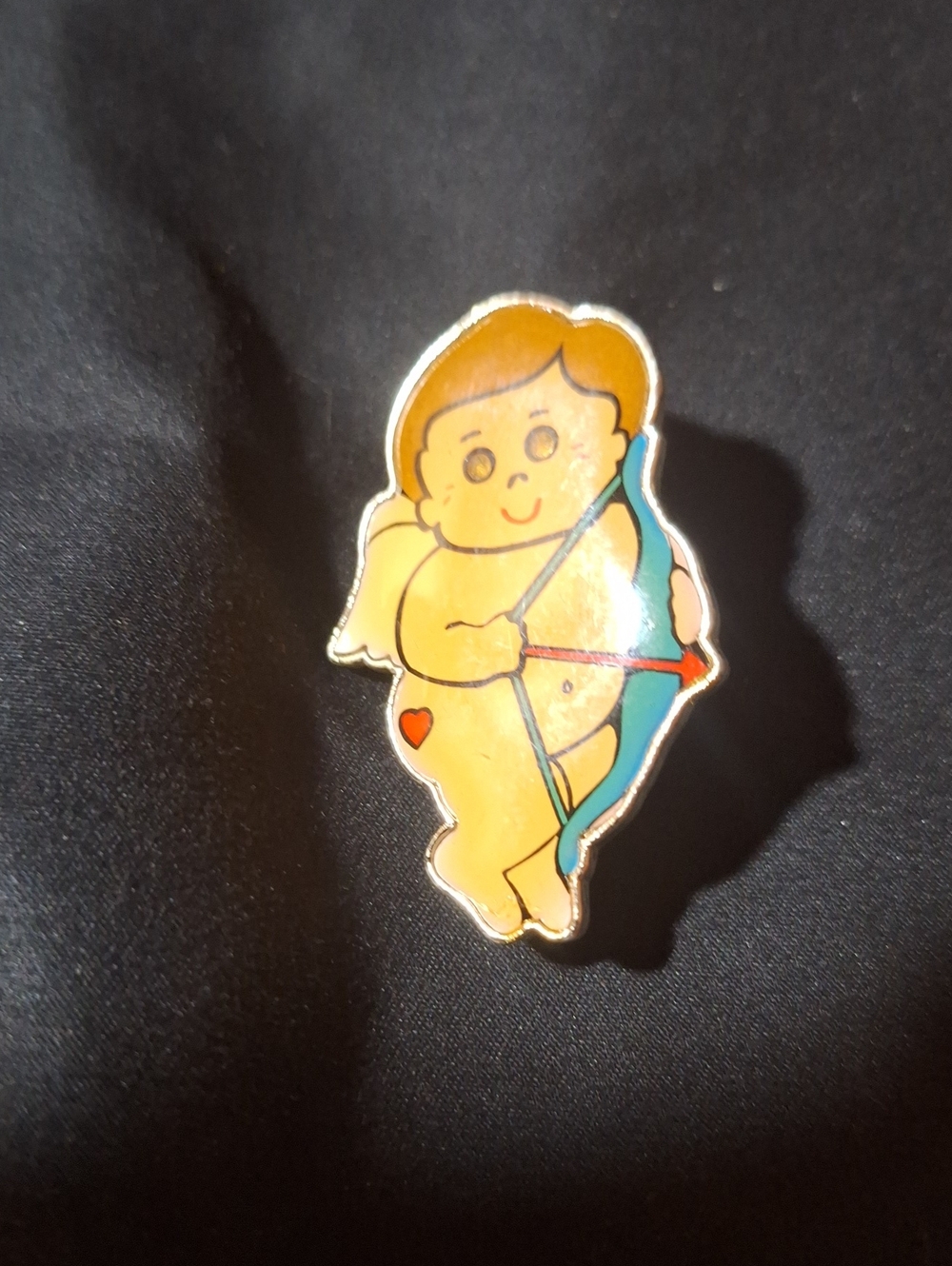 Cupid Bow Kids Toy Pin - Yellow and Teal
